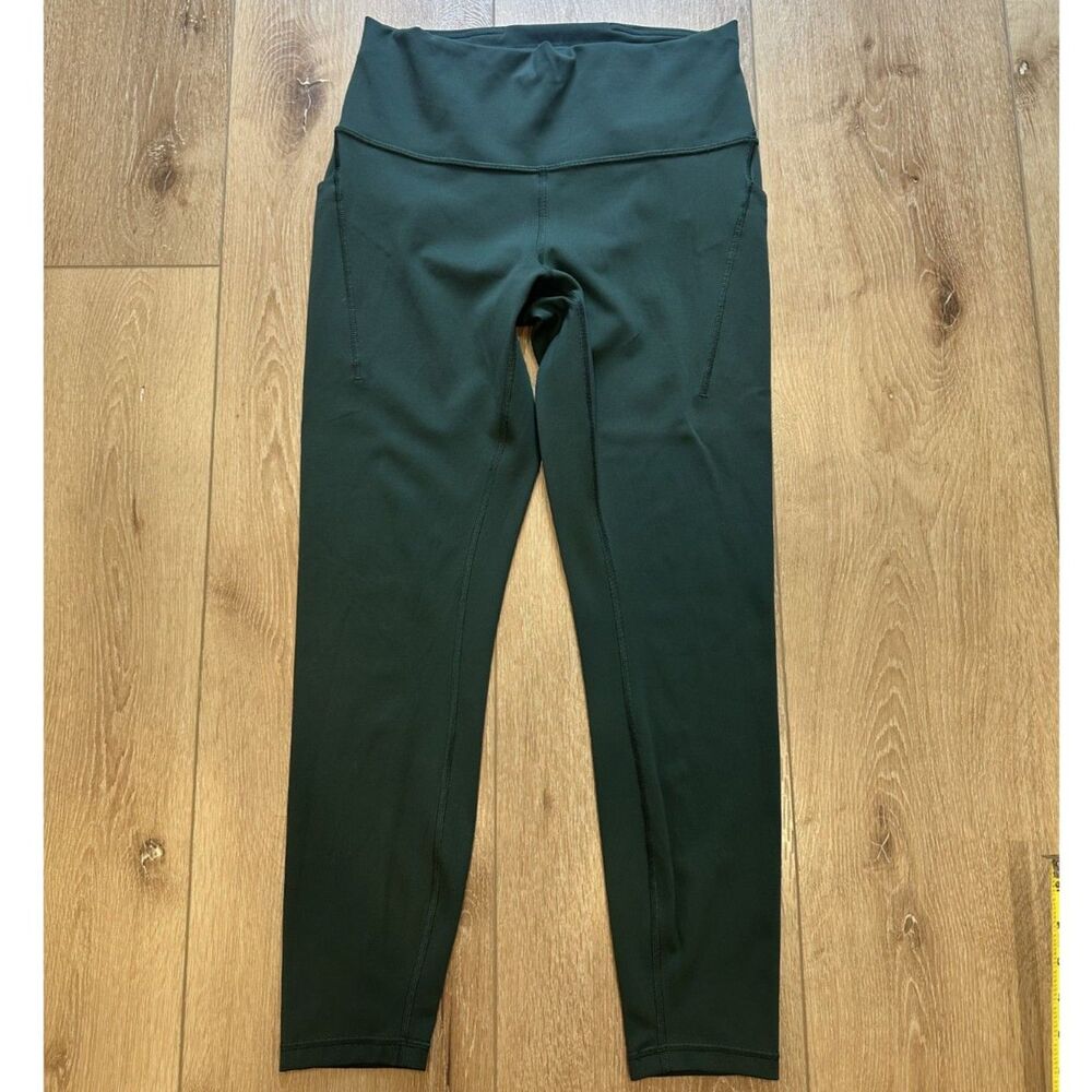 Women's Lululemon Wunder Train w/ Pockets Leggings Green Size 10 EUC!